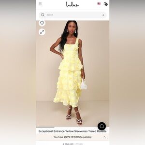 Lulus exceptional entrance tiered rosette midi in yellow